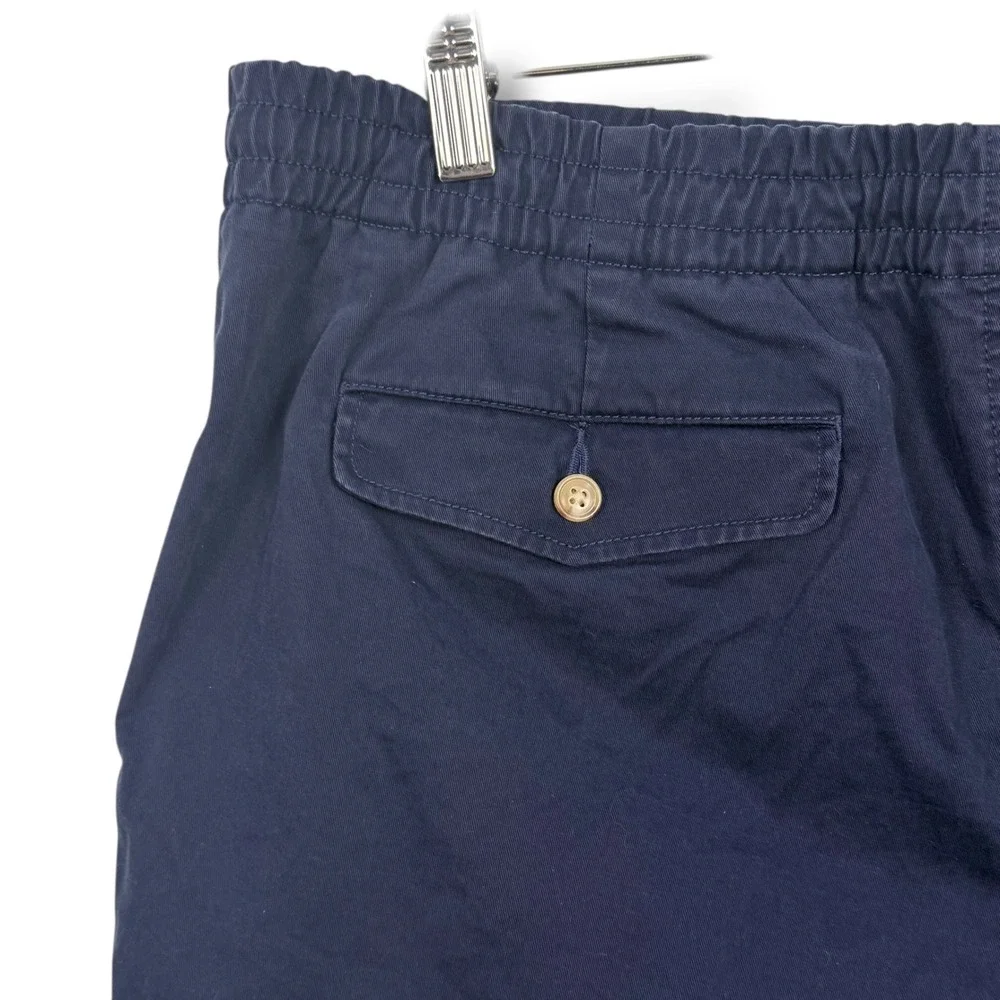 Polo Ralph Lauren Shorts Men XL Navy Blue Stretch Classic Fit Elastic Waist Pony
